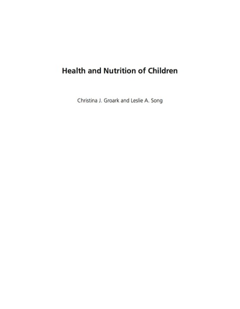 Cover image for book Nutrition and Health of Children