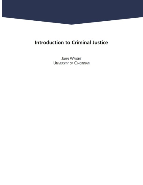 Cover image for book Introduction to Criminal Justice
