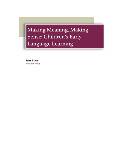 Cover image for book Making Meaning, Making Sense: Children's Early Language Learning