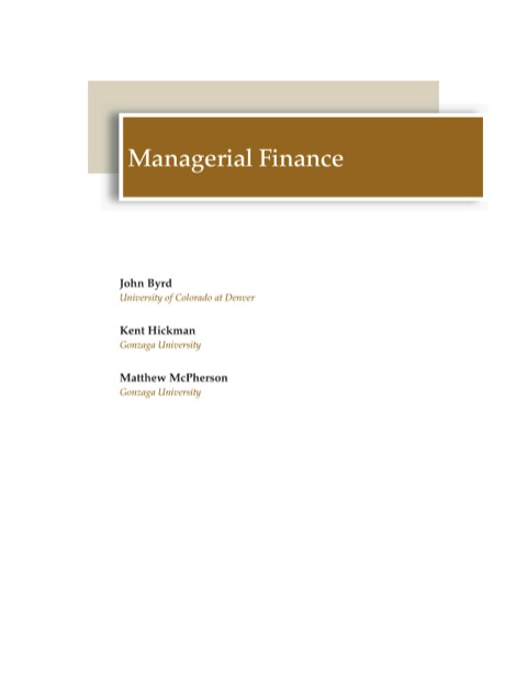 Cover image for book Managerial Finance