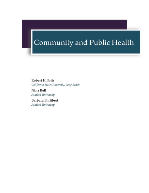 Cover image for book Community and Public Health