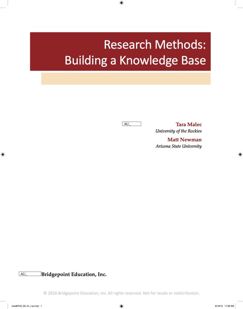 Cover image for book Research Methods: Building a Knowledge Base