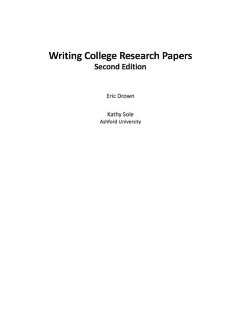 Cover image for book Writing College Research Papers