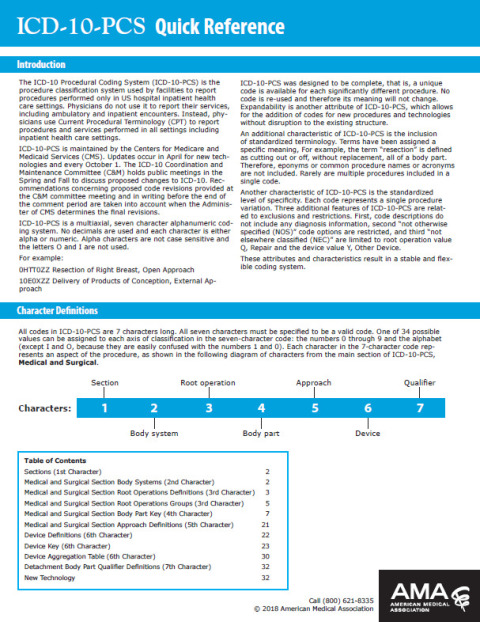 Cover image for book ICD-10-PCS Quick Reference