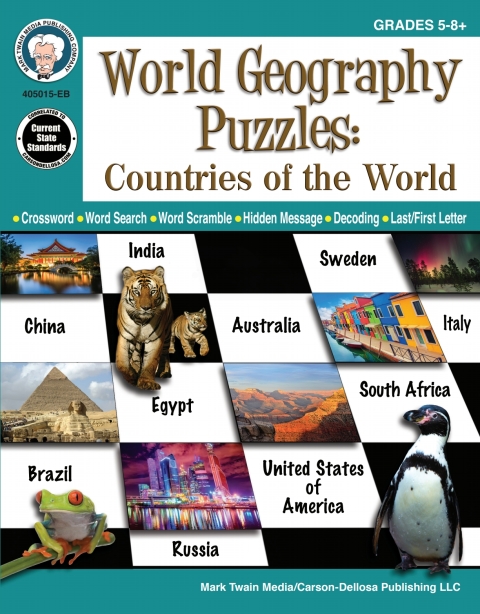 Cover image for book World Geography Puzzles: Countries of the World, Grades 5 - 12