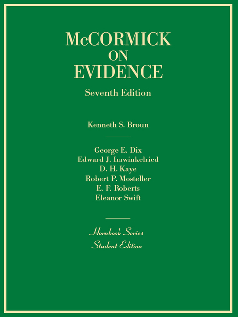 Cover image for book McCormick's Evidence, 7th (Hornbook Series)