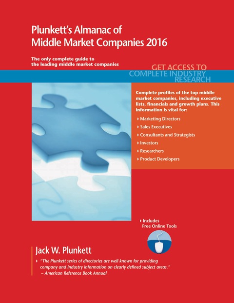 Cover image for book Plunkett's Almanac of Middle Market Companies 2016