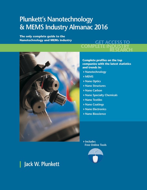 Cover image for book Plunkett's Nanotechnology & MEMS Industry Almanac 2016