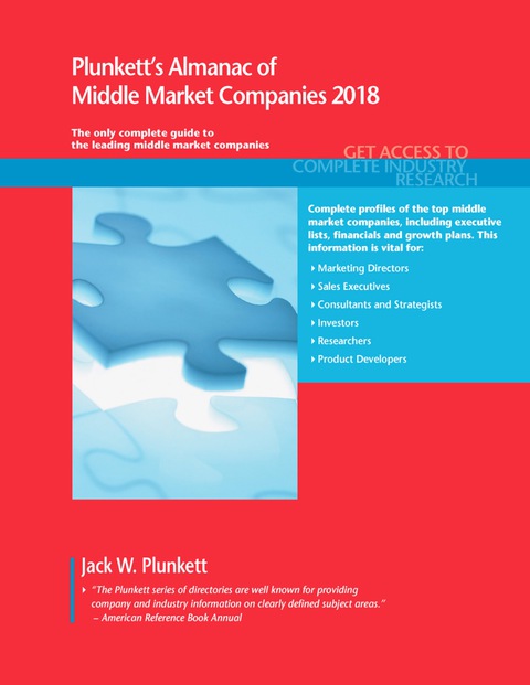 Cover image for book Plunkett's Almanac of Middle Market Companies 2018
