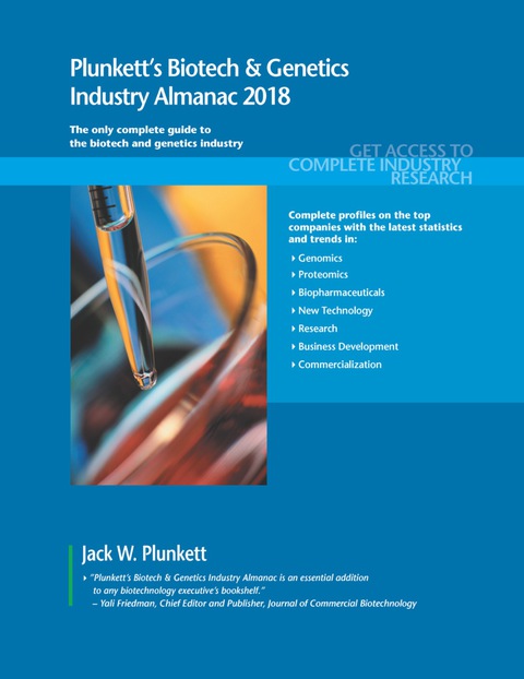 Cover image for book Plunkett's Biotech & Genetics Industry Almanac 2018