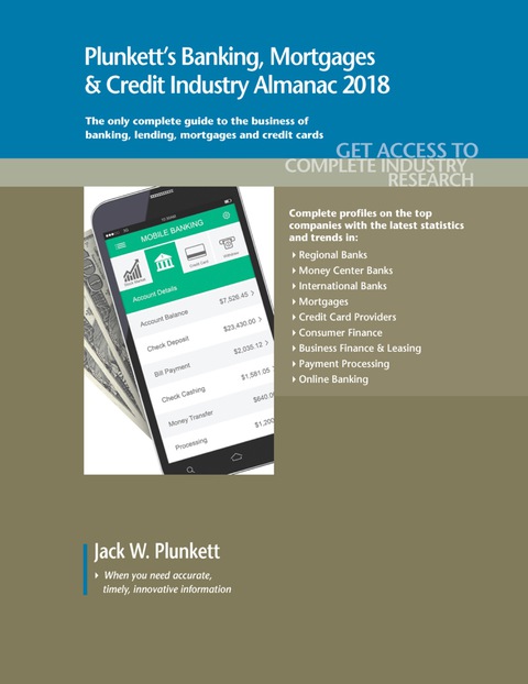 Cover image for book Plunkett's Banking, Mortgages & Credit Industry Almanac 2018
