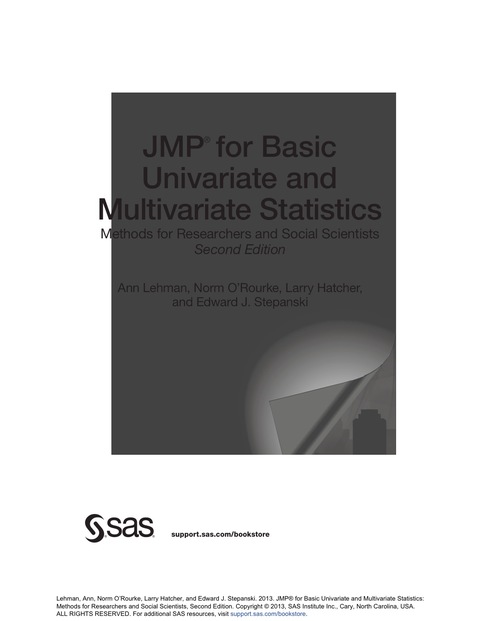 JMP for Basic Univariate and Multivariate Statistics 