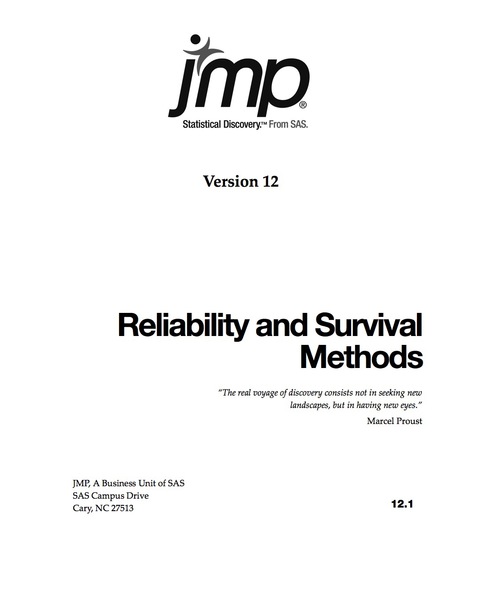 JMP 12 Reliability and Survival Methods 
