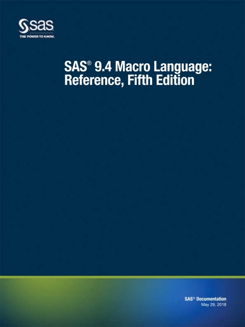 Cover image for book SAS 9.4 Macro Language
