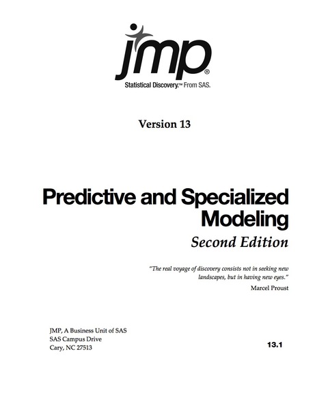 JMP 13 Predictive and Specialized Modeling 