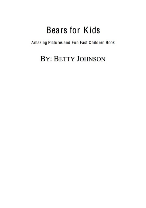 Cover image for book Bears for Children: Amazing Pictures and Fun Fact Children Book (Discover Animals Series)