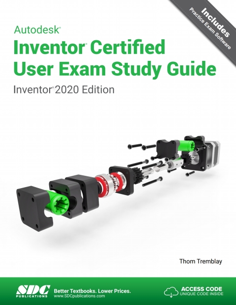 Cover image for book Autodesk Inventor Certified User Exam Study Guide (Inventor 2020 Edition)