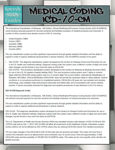 Cover image for book Medical Coding: Icd-10-Cm Speedy Study Guides