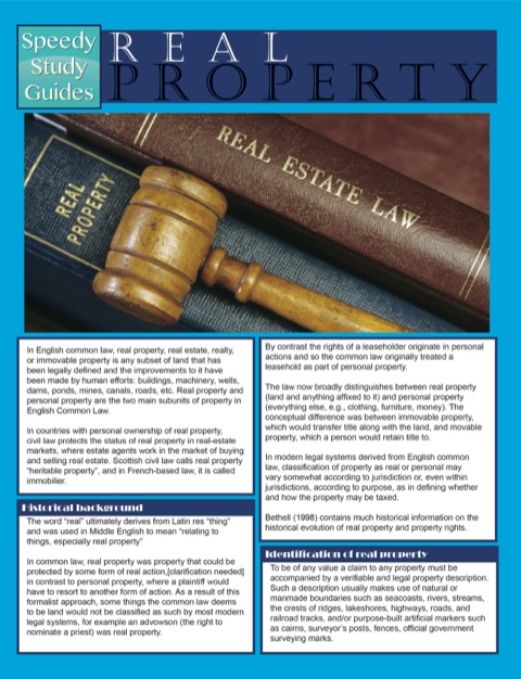 Cover image for book Real Property (Speedy Study Guides)