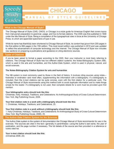 Cover image for book Chicago Manual Of Style Guidelines (Speedy Study Guides)