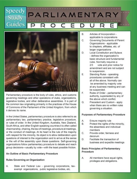 Cover image for book Parliamentary Procedure (Speedy Study Guides)