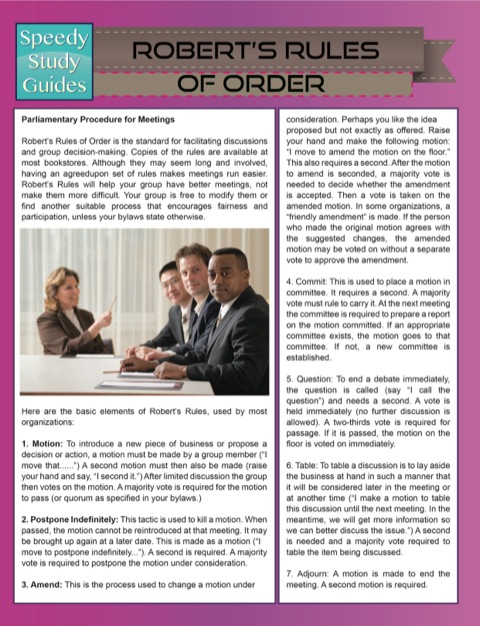 Cover image for book Robert's Rules Of Order (Speedy Study Guides)