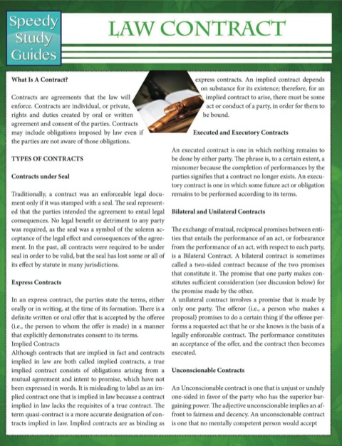 Cover image for book Law Contracts (Speedy Study Guides)