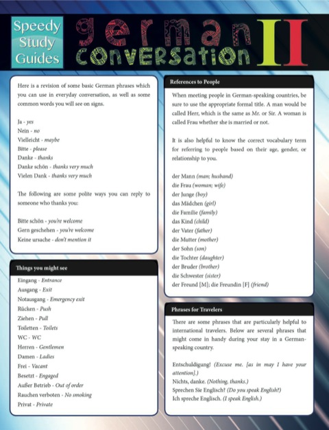 Cover image for book German Conversation Il (Speedy Study Guides)
