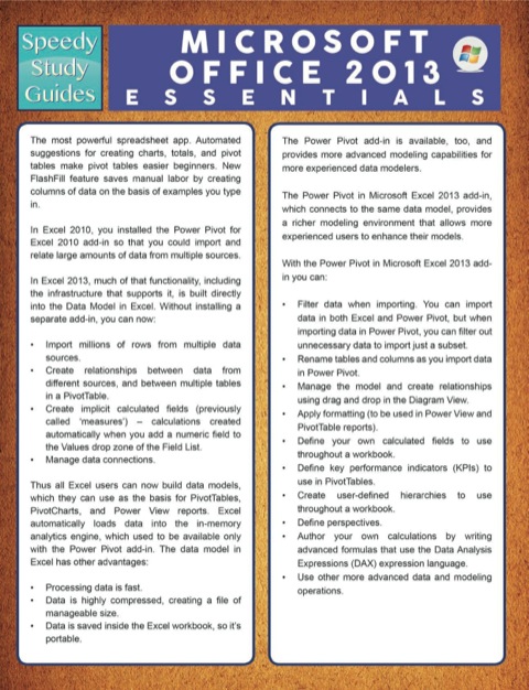 Cover image for book Microsoft Office 2013 Essentials (Speedy Study Guides)