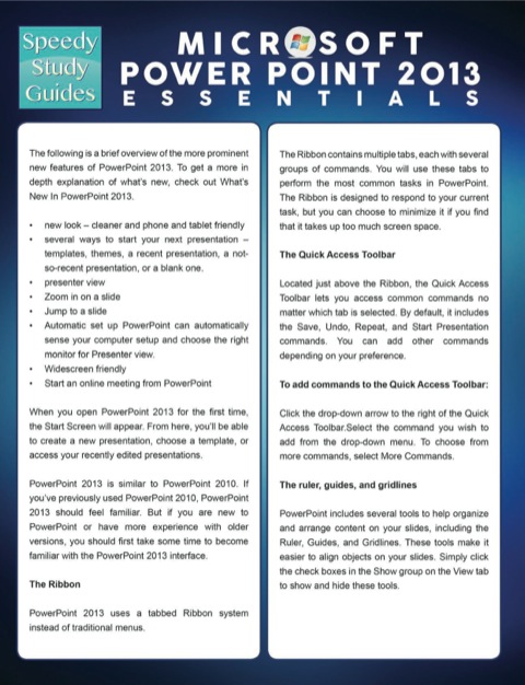 Cover image for book Microsoft Powerpoint 2013 Essentials (Speedy Study Guides)