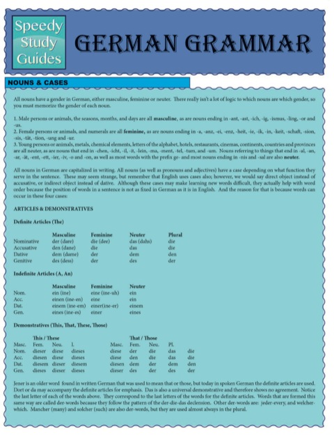 Cover image for book German Grammar (Speedy Study Guides)