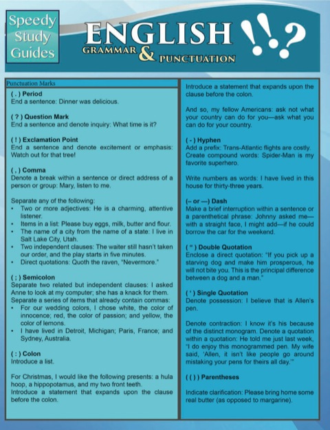 Cover image for book English Grammar & Punctuation (Speedy Study Guides)