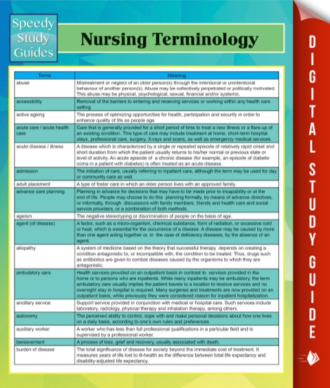 Cover image for book Nursing Terminology Speedy Study Guides