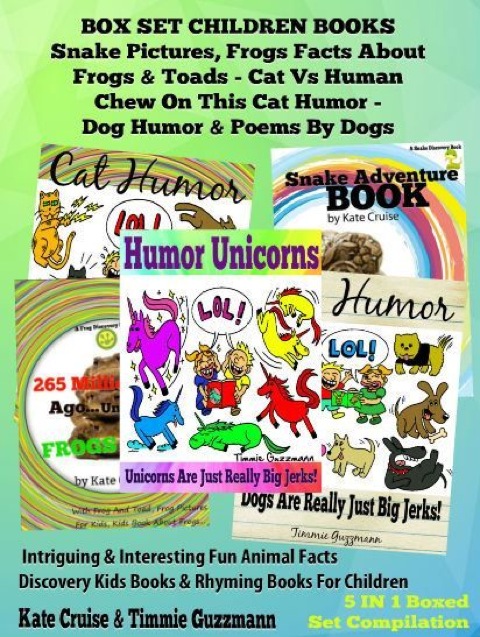 Cover image for book Box Set Set Children's Books: Snake Picture Book - Frog Picture Book - Humor Unicorns - Funny Cat Book For Kids Dog Humor