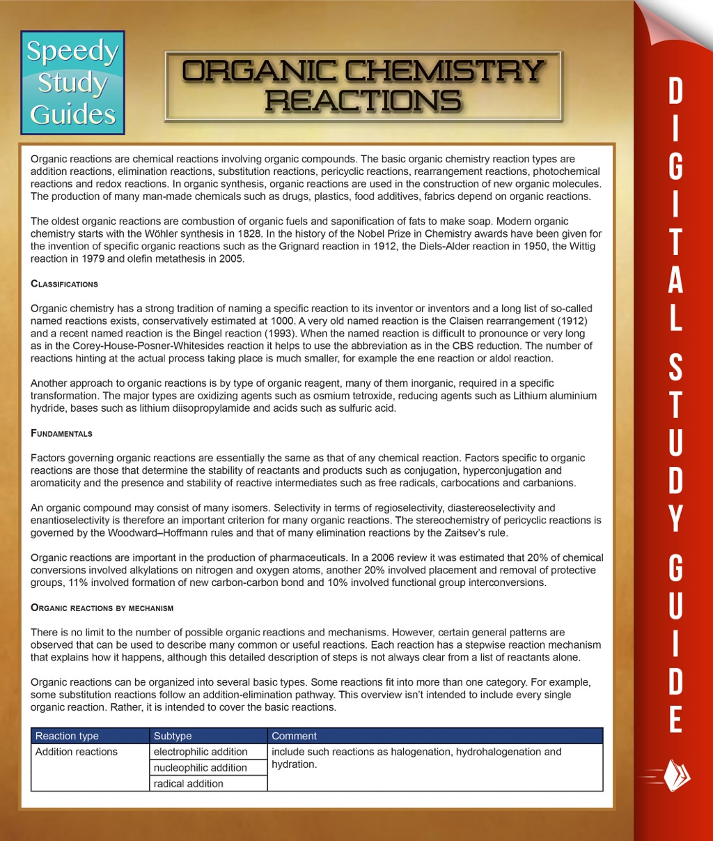 Organic Chemistry Reactions (eBook) Organic Chemistry Reactions (eBook)