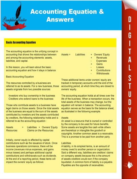 Cover image for book Accounting Equations & Answers
