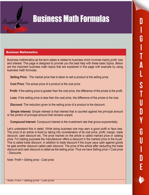 Cover image for book Business Math Formulas