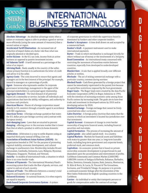 Cover image for book International Business Terminology (Speedy Study Guide)