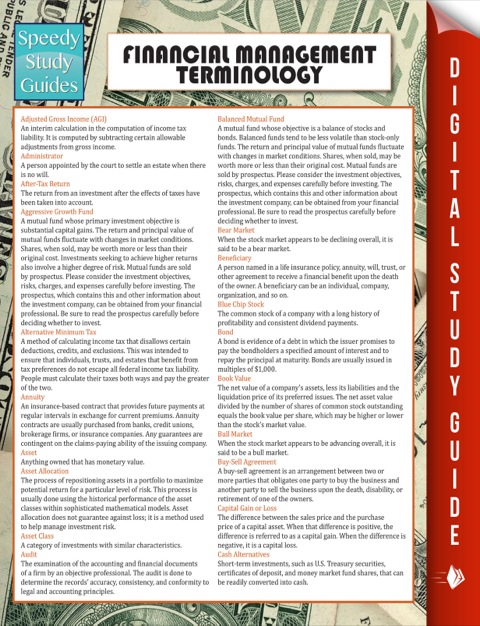 Cover image for book Financial Management Terminology (Speedy Study Guide)
