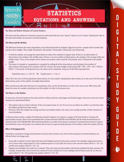 Cover image for book Statistics Equations And Answers (Speedy Study Guide)