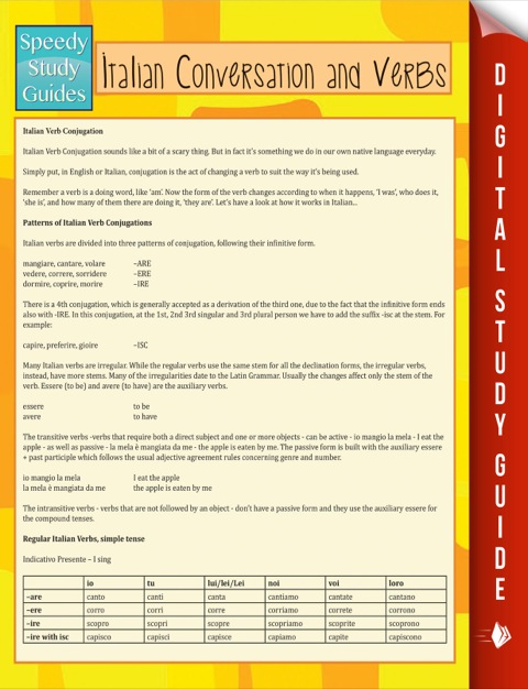 Cover image for book Italian Conversation and Verbs (Speedy Language Study Guide)