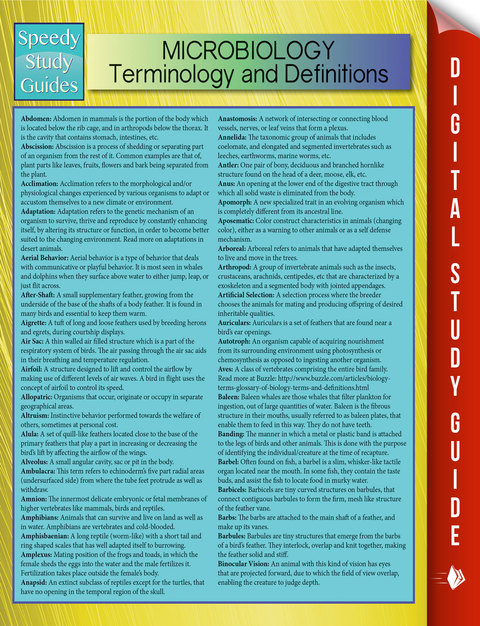 Cover image for book Microbiology Terminology and Definitions (Speedy Study Guide)
