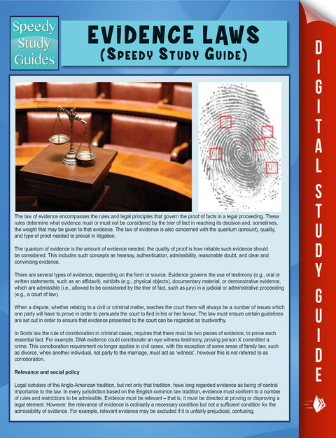 Cover image for book Evidence Laws (Speedy Study Guide)