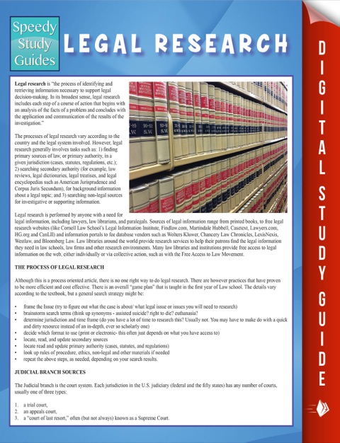 Cover image for book Legal Research (Speedy Study Guide)