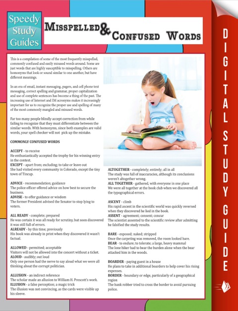 Cover image for book Misspelled And Confused Words (Speedy Study Guide)