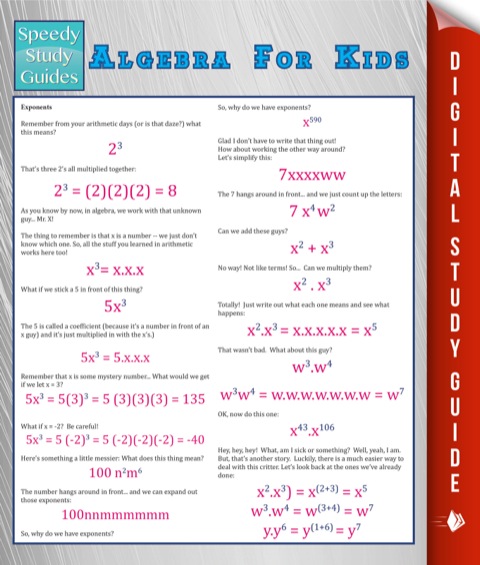 Cover image for book Algebra For Kids (Speedy Study Guide)