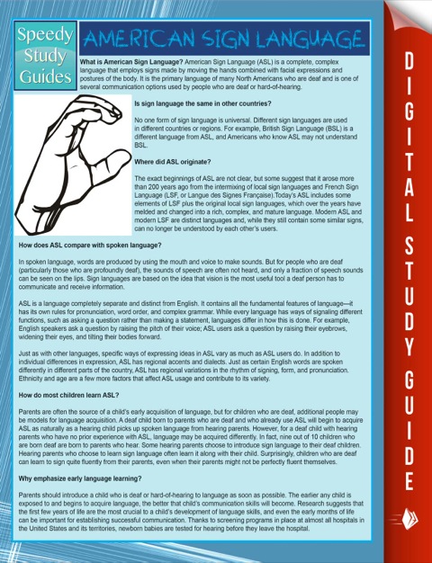 Cover image for book American Sign Language (Speedy Study Guide)