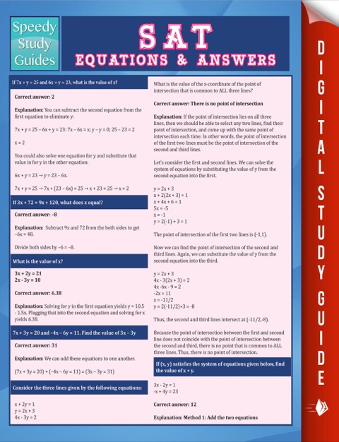 Cover image for book SAT Equations & Answers (Speedy Study Guide)