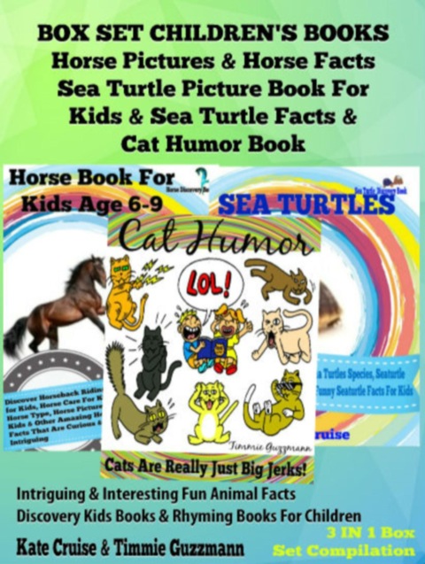 Cover image for book Box Set Children's Books: Horse Pictures & Horse Facts - Sea Turtle Picture Book For Kids & Sea Turtle Facts & Cat Humor Book
