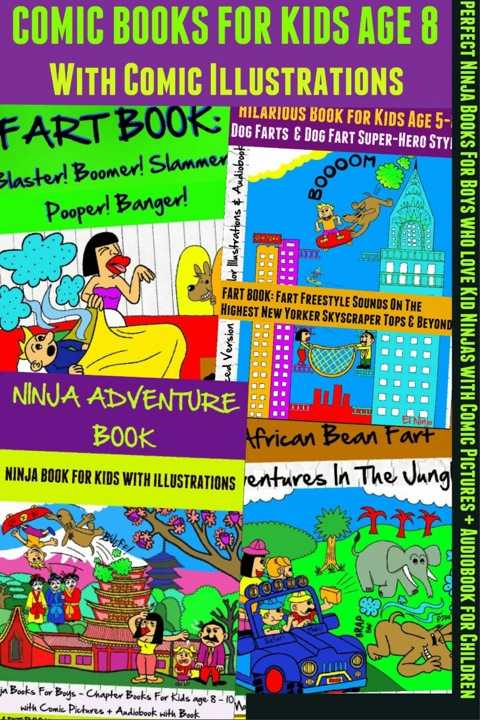 Cover image for book Comic Books For Kids Age 8 - Comic Illustrations - Ninja Books For Boys - Kid Ninjas
